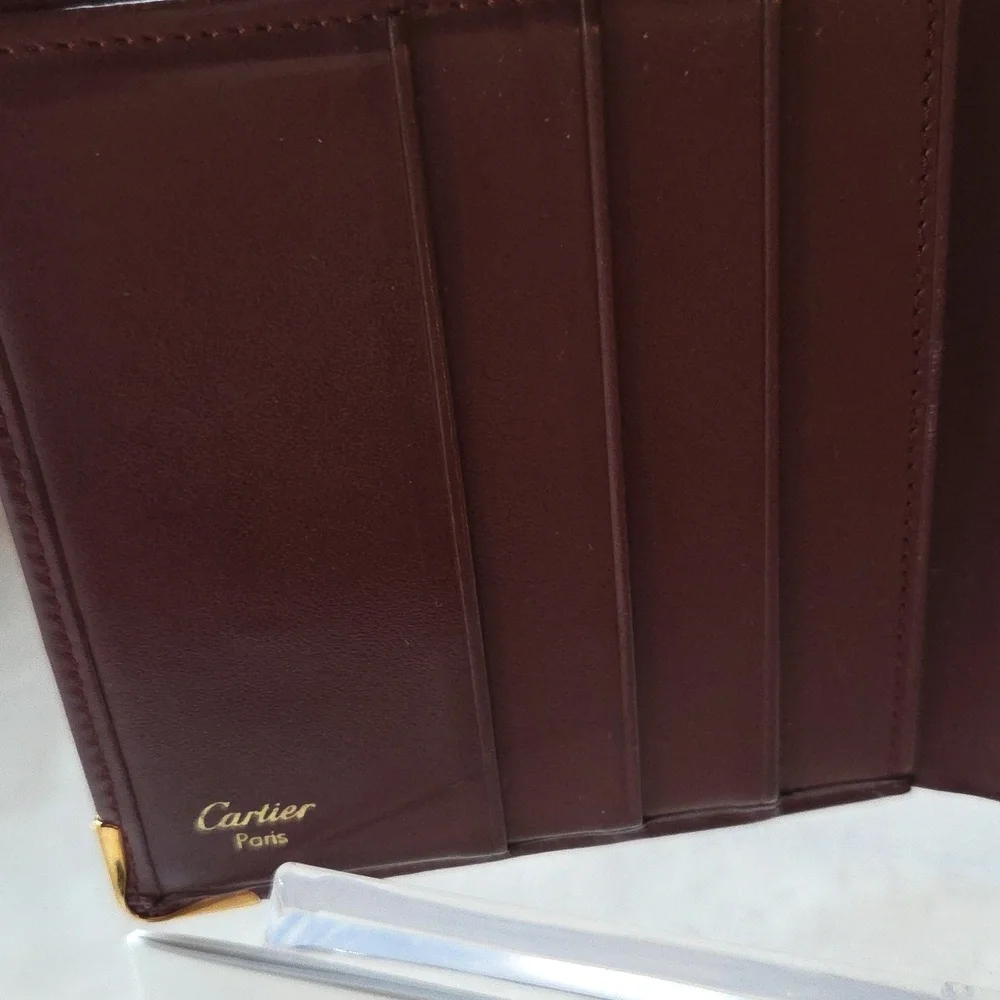 Cartier Burgundy Men's‎ Leather Wallet